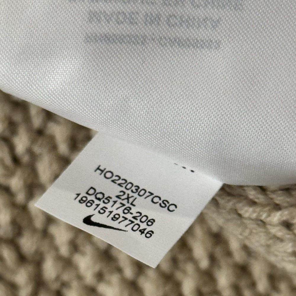Nike Sweater Men's XXL Sportswear Life Cable Knit Rattan Cream Wool Swoosh Logo - Picture 7 of 8